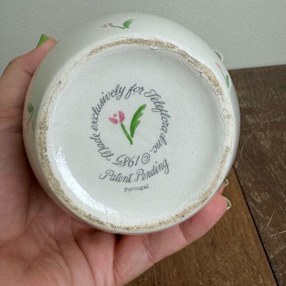 Vintage 1985 Bedside Water Carafe by Teleflora 2 piece with Tulip Flowers - Picture 6 of 10